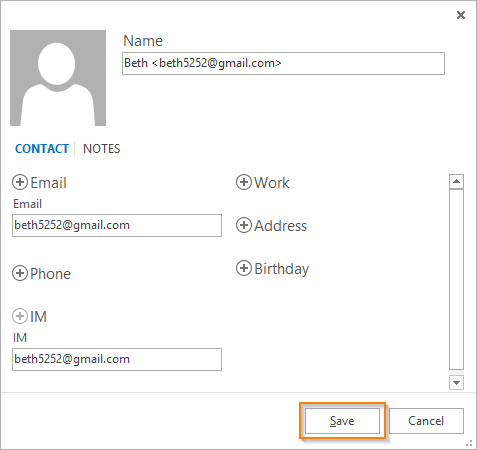 How to add contacts from email in Outlook