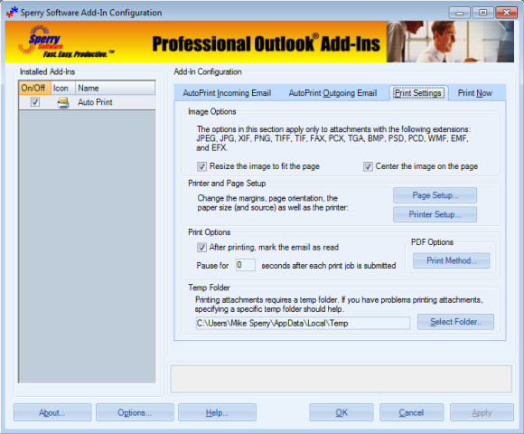 Auto Print for Outlook