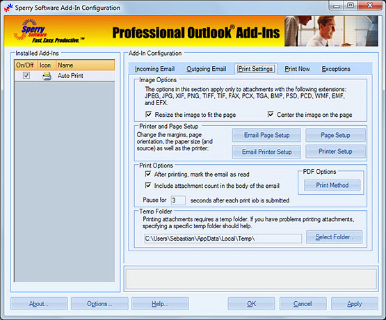 Auto Print for Outlook