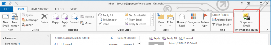 email phishing toolbar image
