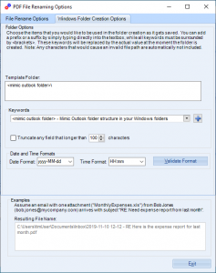 Image of how to create folders as the emails PDFs are created