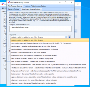 Rename PDF files with these email attachment parts