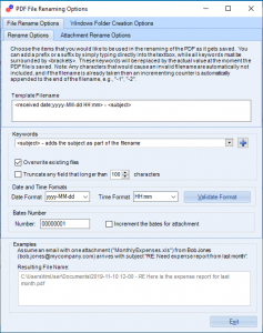 Rename PDF to email Subject, To, From, etc