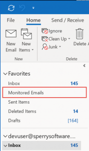 Image of Outlook Favorites Folder