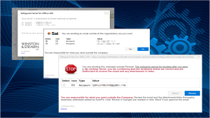 Three examples of company logos being used in the warning prompt.