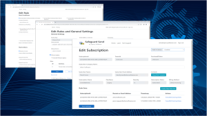 View of dashboard to control the rules over when to prompt when sending external emails.