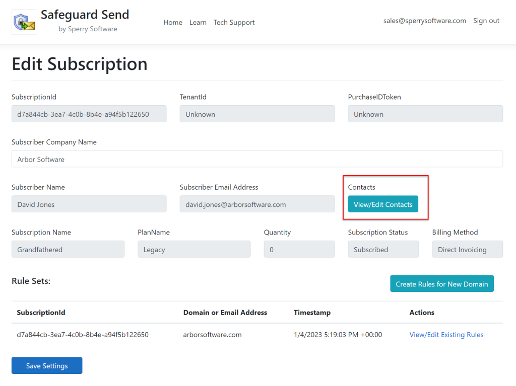 Image of Create/Edit Contacts button