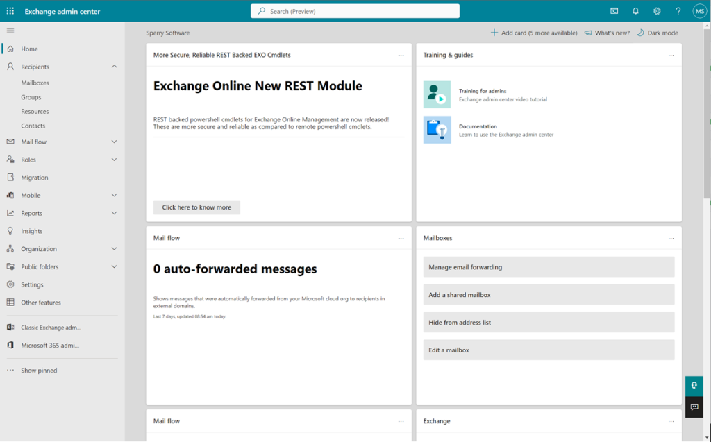 Exchange Admin Center
