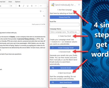 The four buttons that simplify sending a personalized mail merge.
