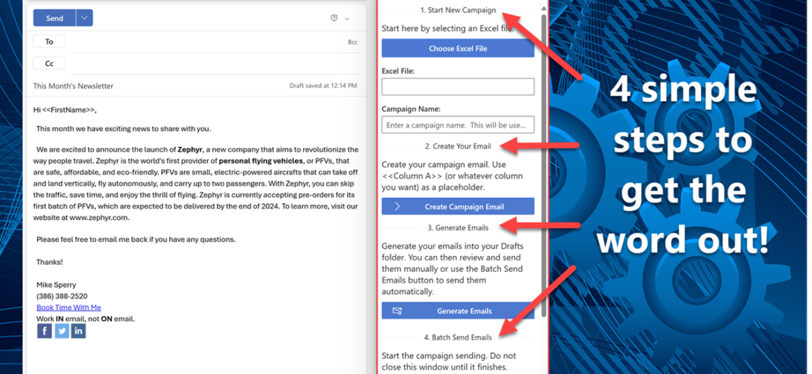 The four buttons that simplify sending a personalized mail merge.