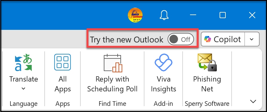 Try the new Outlook toggle set to Off in classic desktop Outlook